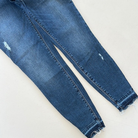 SPANX Distressed Ankle Skinny Jeans, Medium Wash - Picture 7 of 9
